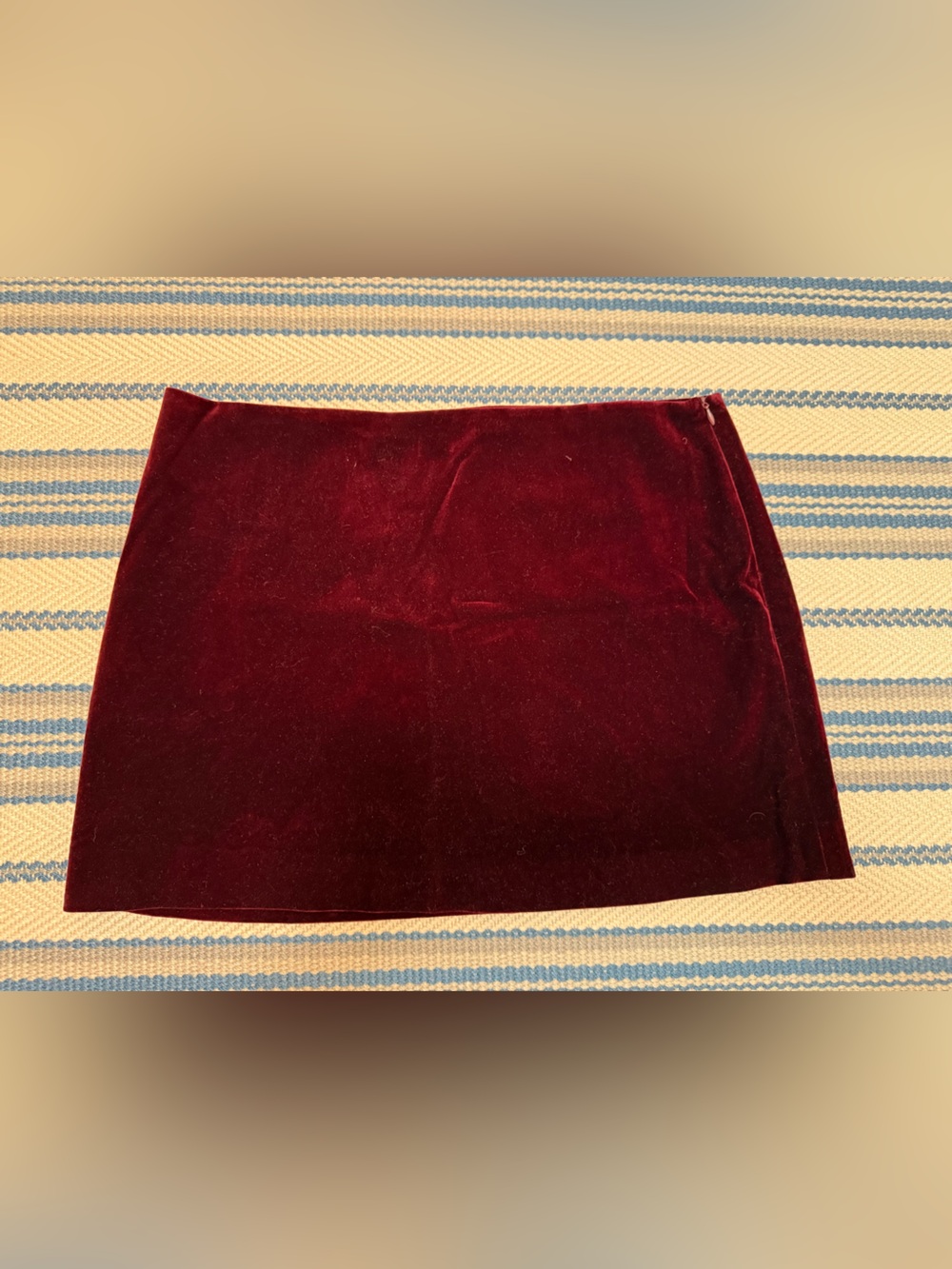 Tuckernuck Wine Velvet Mini Skirt